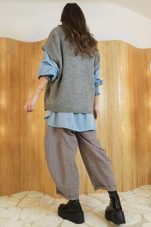 Etta Slouch Knit Layering Tank Dark Grey Marl